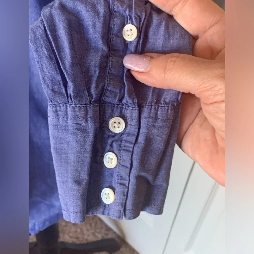 J. Crew Blue Chambray Long Sleeve Button Down Shirt